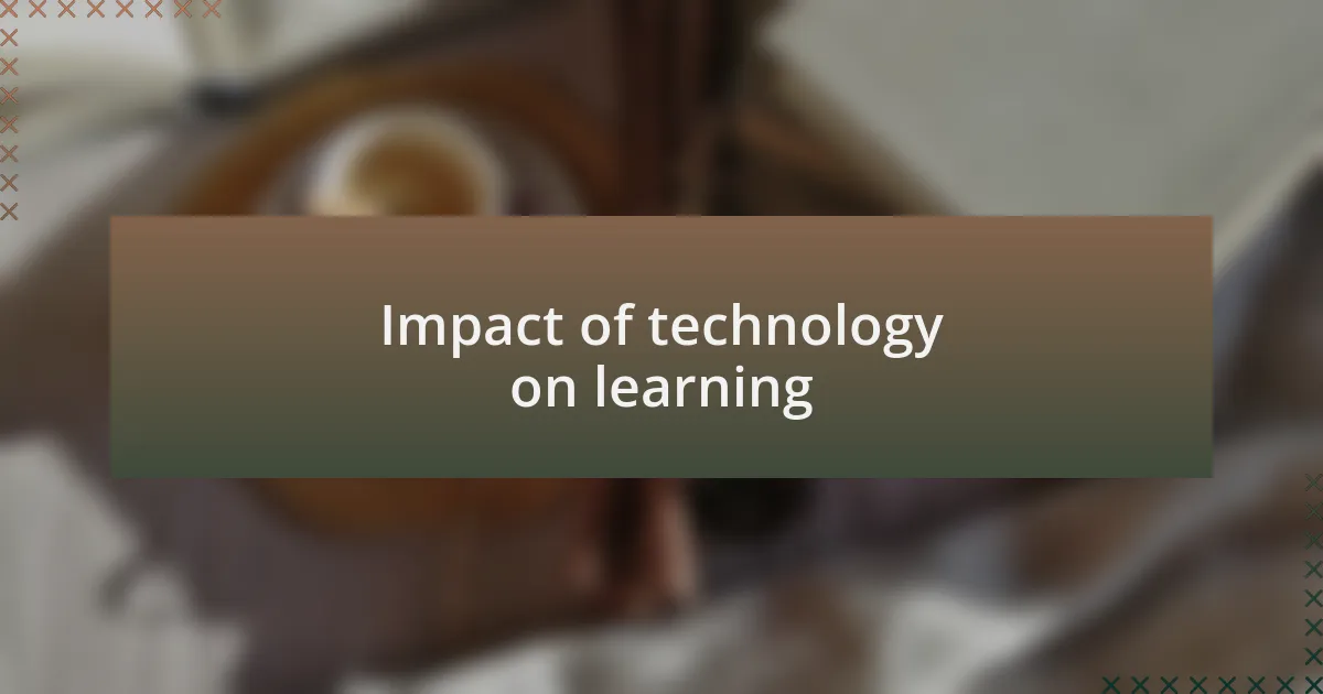 Impact of technology on learning
