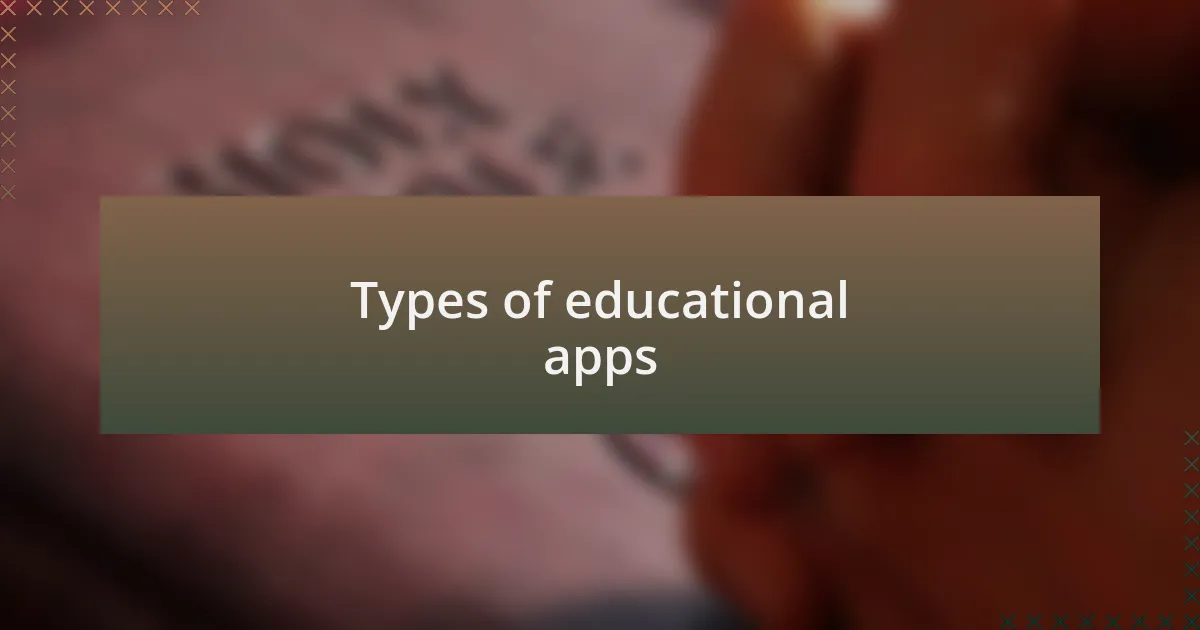 Types of educational apps